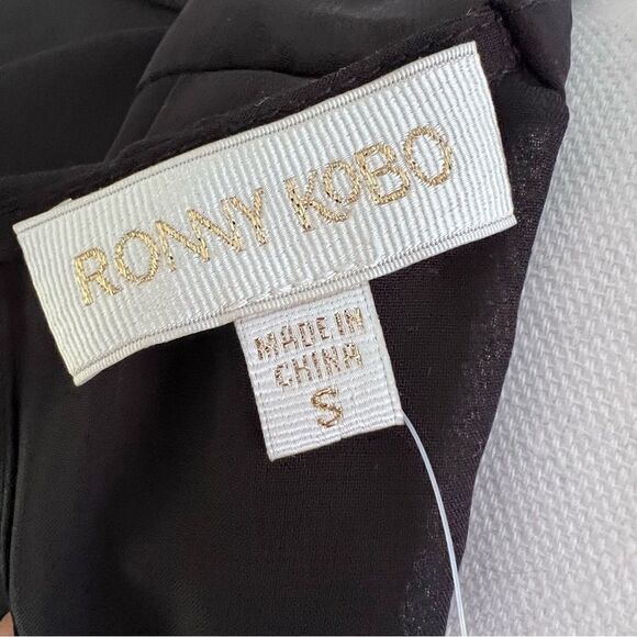 Ronny Kobo Trina Long Sleeve Blouse Black Small NWT MSRP $368 - Picture 7 of 8